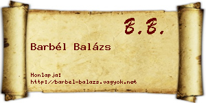 Barbél Balázs névjegykártya