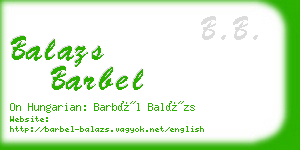 balazs barbel business card